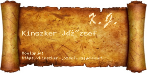 Kinszker József névjegykártya